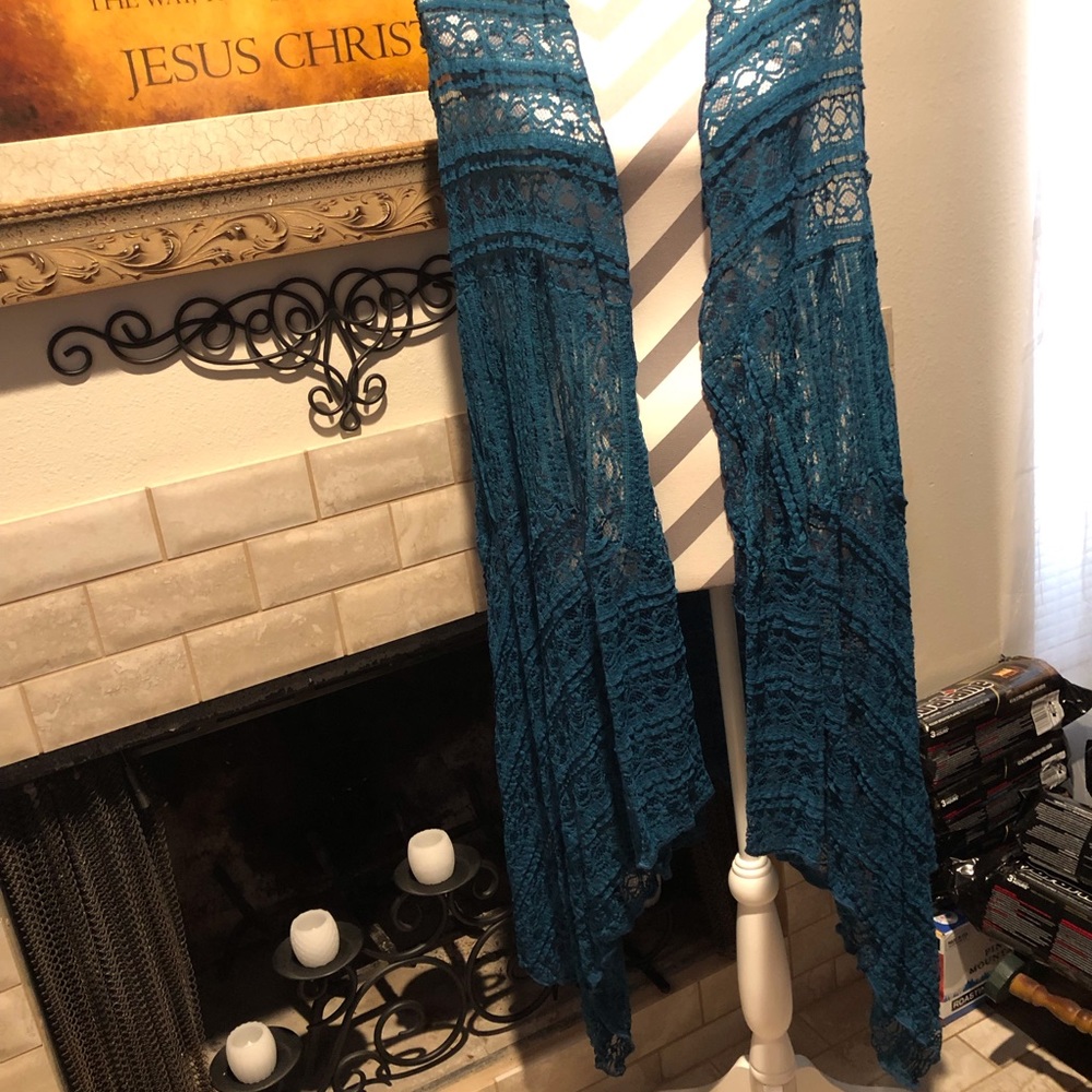 Teal Lace Vest